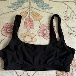 aerie Black Bikini Top - Scoop Neck Swim Top
